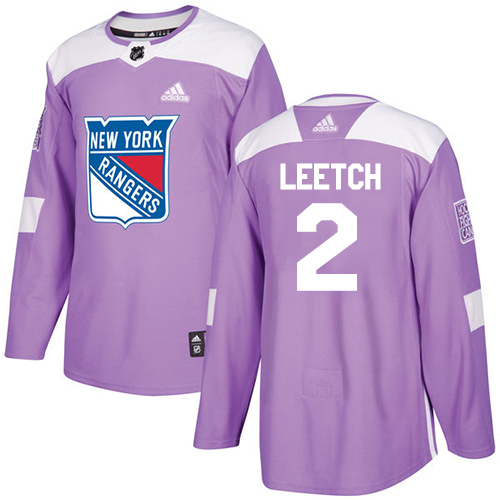 Adidas Rangers #2 Brian Leetch Purple Authentic Fights Cancer Stitched NHL Jersey
